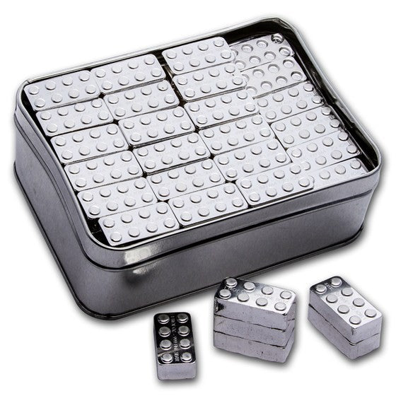 Monarch Master Builder 120 oz .999 Silver Building Blocks 120 x 1 oz Tin