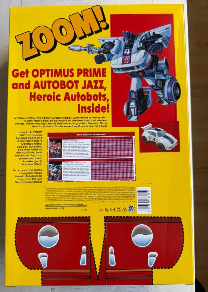 SDCC 2026 Hasbro Transformers Optimus Prime & Autobot Jazz Cereal Box IN HAND