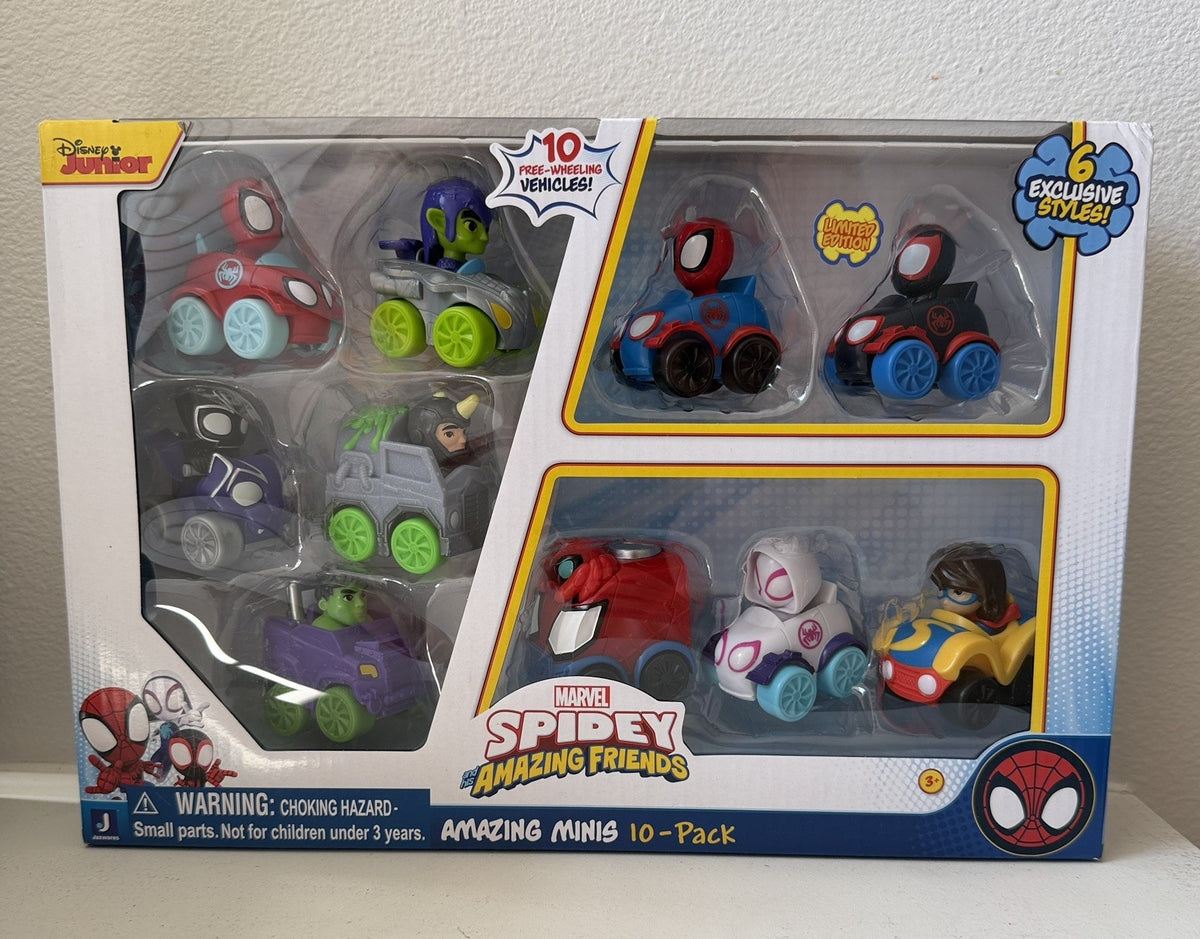 Disney Marvel Spidey and His Amazing Friends Mini Vehicle 10 set