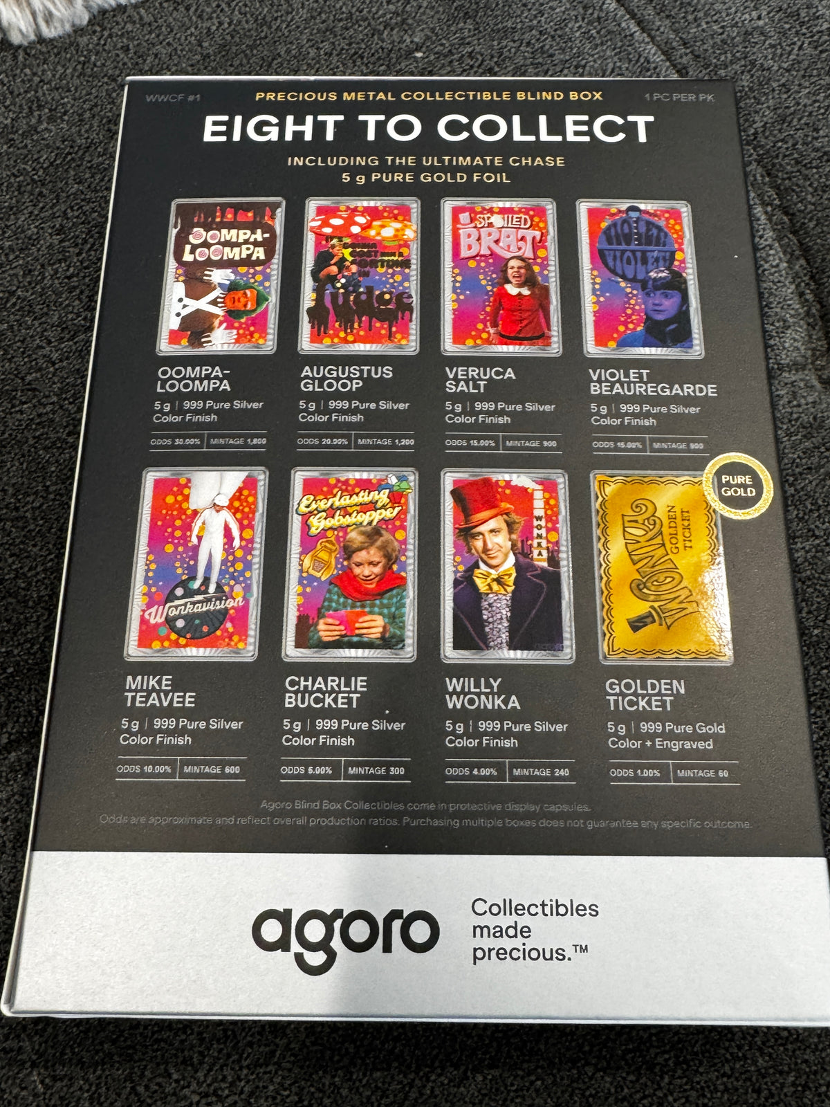 Agoro Willy Wonka Oompa-Loompa 5g .999 Silver Foil 0893/1800 Box