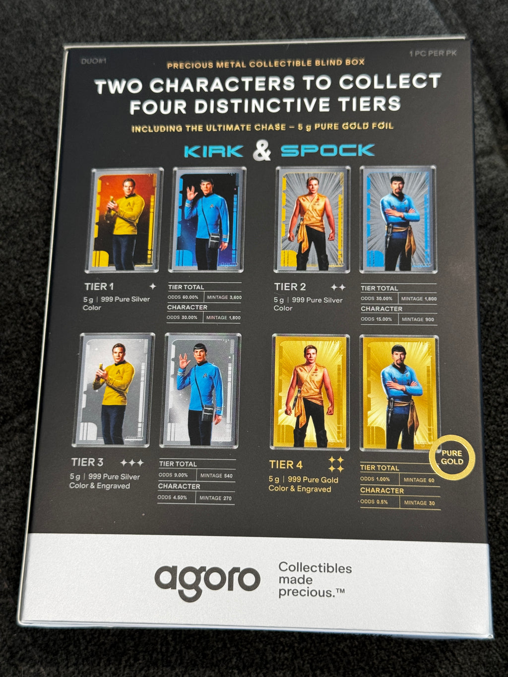 Agoro Star Trek Mirror Spock Tier 2 5g .999 Silver Foil 688/900 Box