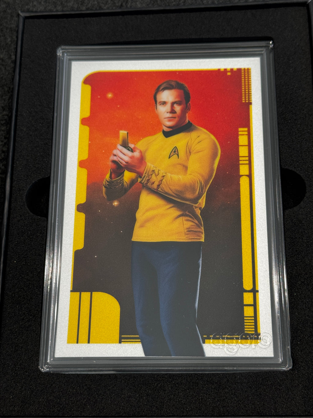 Agoro Star Trek Captain Kirk Tier 1 5g .999 Silver Foil 1092/1800 Box - actual foil front