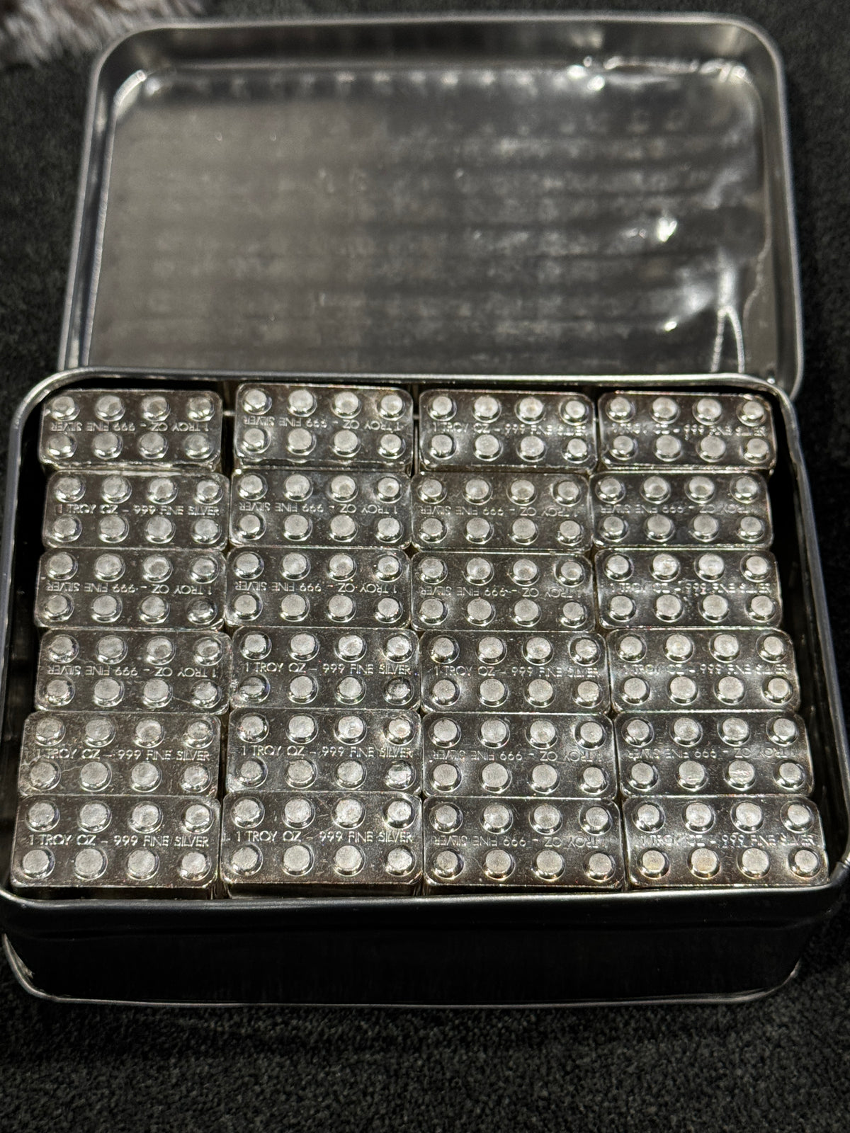 Monarch Master Builder 120 oz .999 Silver Building Blocks 120 x 1 oz Tin