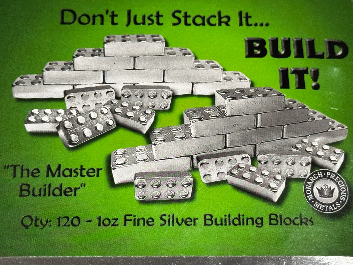 Monarch Master Builder 120 oz .999 Silver Building Blocks 120 x 1 oz Tin
